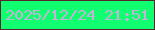 文字の大きさ：1、枠の色：56252e、背景の色：10fe6f、文字の色：c6b2d6 無料ブログパーツのブログ時計