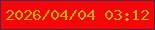 文字の大きさ：1、枠の色：562545、背景の色：fa040c、文字の色：acb311 無料ブログパーツのブログ時計