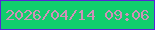 文字の大きさ：4、枠の色：5625d7、背景の色：11ce6d、文字の色：cf91b9 無料ブログパーツのブログ時計