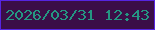 文字の大きさ：1、枠の色：5625e1、背景の色：3b0e47、文字の色：259682 無料ブログパーツのブログ時計