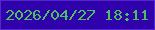 文字の大きさ：2、枠の色：5626cd、背景の色：2f02ac、文字の色：4bc25d 無料ブログパーツのブログ時計