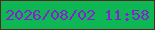 文字の大きさ：3、枠の色：562720、背景の色：0db753、文字の色：871ed0 無料ブログパーツのブログ時計