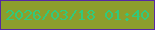 文字の大きさ：4、枠の色：5628a4、背景の色：8c9e2c、文字の色：30ca7c 無料ブログパーツのブログ時計