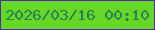 文字の大きさ：4、枠の色：5629ac、背景の色：64d825、文字の色：238257 無料ブログパーツのブログ時計
