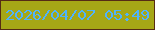 文字の大きさ：1、枠の色：562b14、背景の色：a6a716、文字の色：4fb3fc 無料ブログパーツのブログ時計