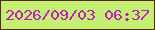 文字の大きさ：5、枠の色：562c10、背景の色：c5ef70、文字の色：bd1fbb 無料ブログパーツのブログ時計