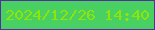 文字の大きさ：4、枠の色：562c9f、背景の色：48d062、文字の色：8fe40a 無料ブログパーツのブログ時計