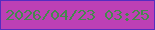 文字の大きさ：1、枠の色：562cc0、背景の色：bd40b5、文字の色：46884d 無料ブログパーツのブログ時計