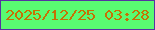 文字の大きさ：4、枠の色：5633a1、背景の色：59fb71、文字の色：c57104 無料ブログパーツのブログ時計