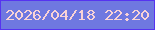 文字の大きさ：3、枠の色：5633f0、背景の色：6f78e0、文字の色：f9d3d6 無料ブログパーツのブログ時計