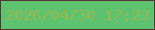 文字の大きさ：2、枠の色：563433、背景の色：5dc370、文字の色：97b64d 無料ブログパーツのブログ時計