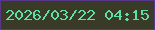 文字の大きさ：4、枠の色：56378a、背景の色：393a27、文字の色：5de1a3 無料ブログパーツのブログ時計