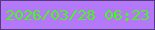 文字の大きさ：4、枠の色：56397f、背景の色：b478fa、文字の色：46f91a 無料ブログパーツのブログ時計