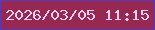 文字の大きさ：3、枠の色：5639ba、背景の色：962851、文字の色：ebd0f2 無料ブログパーツのブログ時計