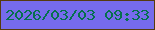 文字の大きさ：3、枠の色：563b0e、背景の色：766bec、文字の色：05704e 無料ブログパーツのブログ時計