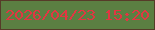 文字の大きさ：2、枠の色：563b28、背景の色：5b7f42、文字の色：e13642 無料ブログパーツのブログ時計