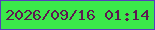 文字の大きさ：3、枠の色：563ebd、背景の色：3be84a、文字の色：5e1851 無料ブログパーツのブログ時計