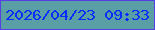 文字の大きさ：4、枠の色：563fe4、背景の色：5a9fa6、文字の色：082cfc 無料ブログパーツのブログ時計