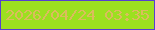 文字の大きさ：3、枠の色：5640d1、背景の色：9ce020、文字の色：dbbc5d 無料ブログパーツのブログ時計