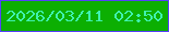文字の大きさ：5、枠の色：5640f9、背景の色：0caf02、文字の色：3ff1af 無料ブログパーツのブログ時計