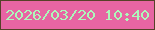 文字の大きさ：3、枠の色：564128、背景の色：e765a3、文字の色：acf8ba 無料ブログパーツのブログ時計