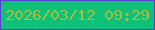 文字の大きさ：1、枠の色：5641ce、背景の色：0ec078、文字の色：a4c042 無料ブログパーツのブログ時計