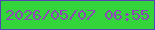 文字の大きさ：3、枠の色：5643b4、背景の色：34d53b、文字の色：9046b9 無料ブログパーツのブログ時計