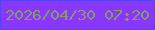 文字の大きさ：2、枠の色：5643fe、背景の色：8837fd、文字の色：8a996a 無料ブログパーツのブログ時計