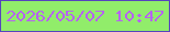 文字の大きさ：3、枠の色：5644be、背景の色：91ed6a、文字の色：b662f2 無料ブログパーツのブログ時計