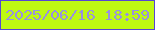文字の大きさ：1、枠の色：5646d3、背景の色：bef912、文字の色：9991e0 無料ブログパーツのブログ時計