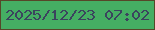 文字の大きさ：4、枠の色：564728、背景の色：45ae63、文字の色：3b445e 無料ブログパーツのブログ時計