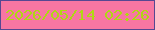 文字の大きさ：5、枠の色：564792、背景の色：f776a2、文字の色：afd714 無料ブログパーツのブログ時計