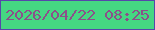 文字の大きさ：5、枠の色：5647aa、背景の色：45d782、文字の色：8c4f8a 無料ブログパーツのブログ時計