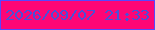 文字の大きさ：1、枠の色：5647fe、背景の色：fd0676、文字の色：4a50d7 無料ブログパーツのブログ時計