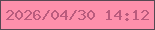 文字の大きさ：2、枠の色：564852、背景の色：fd90ac、文字の色：ba5b7d 無料ブログパーツのブログ時計