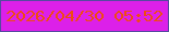 文字の大きさ：2、枠の色：564aa0、背景の色：dc20e9、文字の色：ef4b13 無料ブログパーツのブログ時計