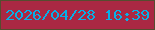 文字の大きさ：2、枠の色：564c2f、背景の色：aa2843、文字の色：06b0e8 無料ブログパーツのブログ時計