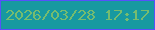 文字の大きさ：3、枠の色：5651fa、背景の色：1799a0、文字の色：76bc6f 無料ブログパーツのブログ時計