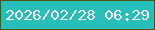 文字の大きさ：3、枠の色：565302、背景の色：26bfbc、文字の色：f9edfe 無料ブログパーツのブログ時計