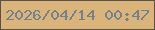 文字の大きさ：3、枠の色：56534e、背景の色：dbb479、文字の色：728191 無料ブログパーツのブログ時計