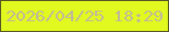 文字の大きさ：5、枠の色：565526、背景の色：e2f91f、文字の色：c1b899 無料ブログパーツのブログ時計