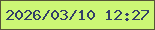 文字の大きさ：3、枠の色：565538、背景の色：ccf775、文字の色：333e68 無料ブログパーツのブログ時計