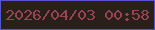 文字の大きさ：1、枠の色：5655ce、背景の色：29201a、文字の色：9b4354 無料ブログパーツのブログ時計