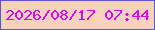 文字の大きさ：5、枠の色：5656da、背景の色：f8d2bf、文字の色：dc08e5 無料ブログパーツのブログ時計