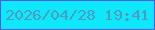 文字の大きさ：1、枠の色：5659e0、背景の色：0de9fb、文字の色：4e9ac0 無料ブログパーツのブログ時計