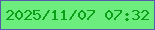 文字の大きさ：5、枠の色：565aa9、背景の色：6ced7d、文字の色：0b9f18 無料ブログパーツのブログ時計