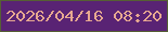 文字の大きさ：4、枠の色：565f34、背景の色：592374、文字の色：e6a890 無料ブログパーツのブログ時計