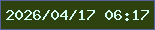 文字の大きさ：4、枠の色：566199、背景の色：2d420f、文字の色：d4fff4 無料ブログパーツのブログ時計
