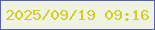 文字の大きさ：4、枠の色：5662a9、背景の色：eff3e4、文字の色：d3ce1a 無料ブログパーツのブログ時計