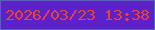 文字の大きさ：5、枠の色：5662b4、背景の色：5a22c7、文字の色：f04036 無料ブログパーツのブログ時計